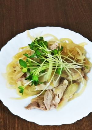 リケンのノンオイル青じそで豚と玉葱炒め♪-レシピのメイン写真