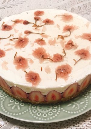 春のおもてなし♡桜と苺のレアチーズケーキ-レシピのメイン写真