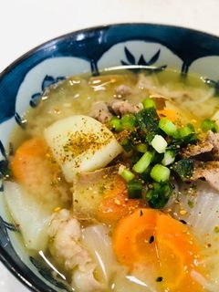 生姜が香る♬豚こまでヘルシー豚汁-レシピのメイン写真