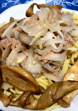 ツナと新玉ねぎの和風きのこパスタ-レシピのメイン写真