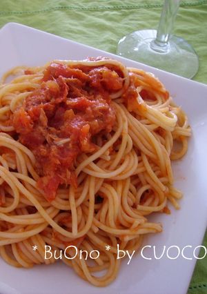 *シンプル*ツナトマトソースパスタ-レシピのメイン写真