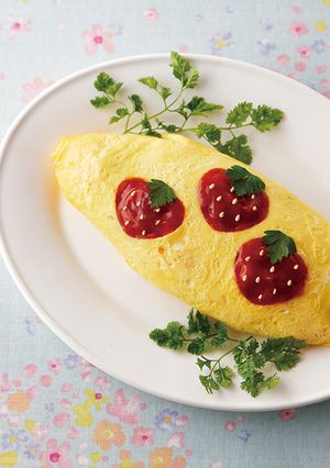 いちご模様のオムライス-レシピのメイン写真