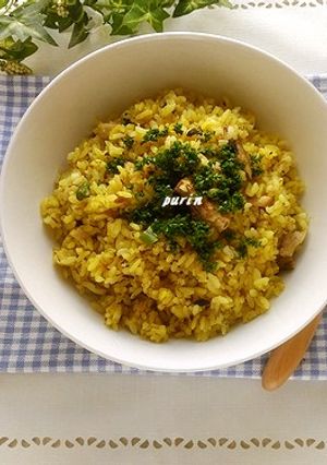 炊飯器で簡単!サバ水煮缶のカレーピラフ-レシピのメイン写真