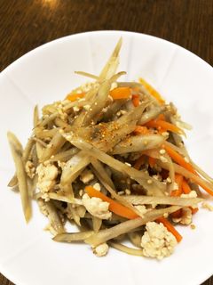 ひき肉入り金平ごぼう-レシピのメイン写真
