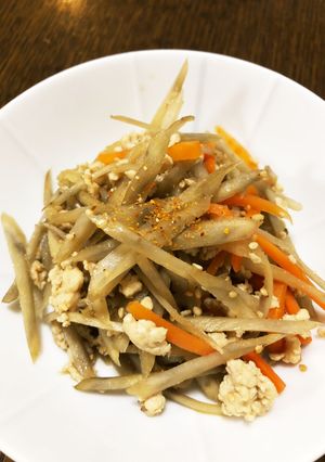 ひき肉入り金平ごぼう-レシピのメイン写真