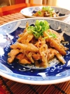 新牛蒡と豚肉、糸こんの甘辛炒め煮-レシピのメイン写真