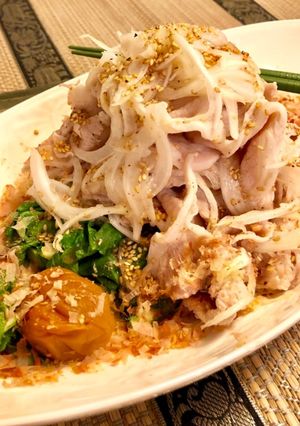 春！菜の花新玉ねぎのうま塩冷しゃぶサラダ-レシピのメイン写真