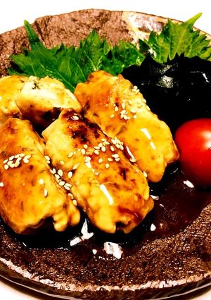 棒状長芋入り〜鶏挽肉のつくね甘辛餡掛け-レシピのメイン写真
