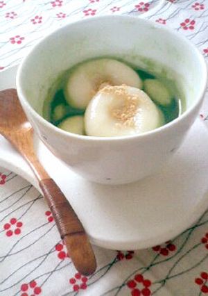 豆腐の白玉（抹茶しる粉風）-レシピのメイン写真