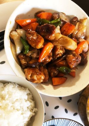 薄切り肉で酢豚♡フライパン１つ-レシピのメイン写真