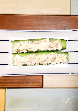 いぶりがっこクリームチーズのキュウリ乗せ-レシピのメイン写真
