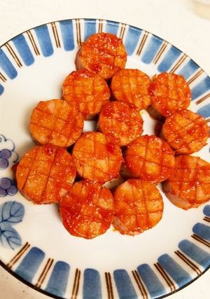 魚肉ソーセージで簡単☆丸型ケチャップ炒め-レシピのメイン写真