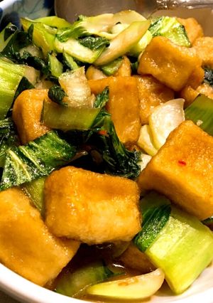 揚げ高野豆腐と青梗菜のピリ辛炒め-レシピのメイン写真