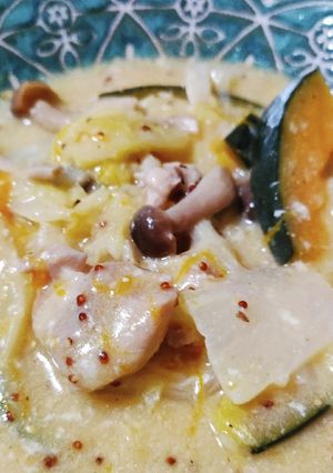 鶏ときのこのレンチンマスタードクリーム煮-レシピのメイン写真