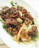 蓮根 玉葱 いんげん 豚肉 甘辛炒め