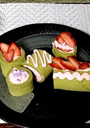 春色❁抹茶ベジロールケーキ（プチロール）-レシピのメイン写真