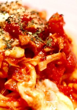 シーチキン、アスパラのトマトソースパスタ-レシピのメイン写真