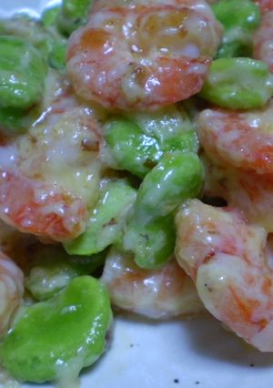 空豆とのプリプリ海老マヨネーズ和え-レシピのメイン写真