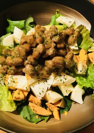 毎日の納豆●納豆＆玉子サラダの前菜-レシピのメイン写真