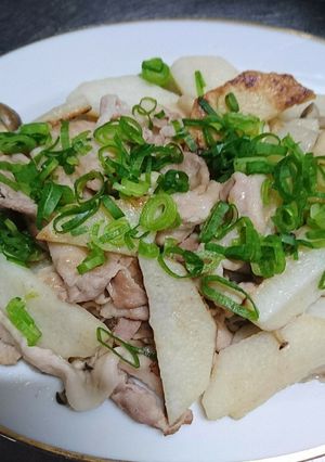 ホクホク山芋と豚肉のバター醤油炒め♪-レシピのメイン写真