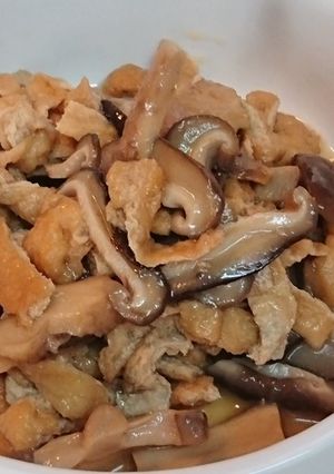 椎茸と揚げの煮付け-レシピのメイン写真