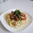 採れたての筍と春菊のトマトパスタ