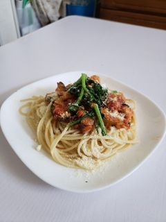 採れたての筍と春菊のトマトパスタ-レシピのメイン写真