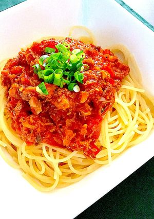 鯖の水煮缶のトマトソースパスタ-レシピのメイン写真