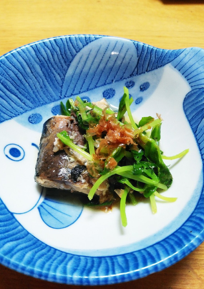 さばの水煮缶と豆苗の簡単煮-レシピのメイン写真