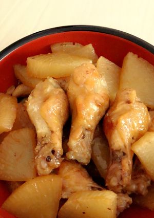 鳥手羽と大根の簡単甘辛こってり煮-レシピのメイン写真