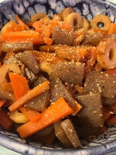 にんじんとこんにゃくとちくわの煮物-レシピのメイン写真