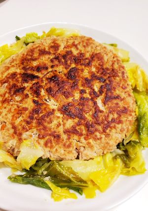 手をよごさずに！特大豆腐ハンバーグ♡-レシピのメイン写真