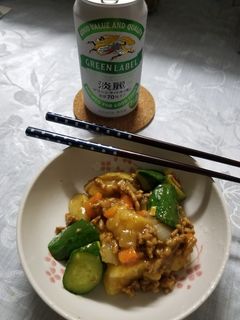 胡瓜と馬鈴薯のカレー炒め-レシピのメイン写真