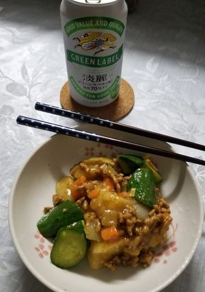 胡瓜と馬鈴薯のカレー炒め-レシピのメイン写真