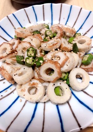 ネバネバちくわオクラ炒め-レシピのメイン写真