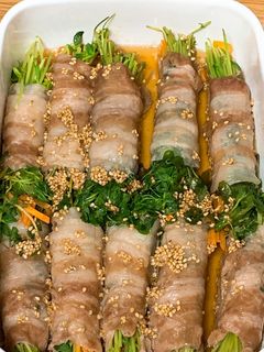 豚バラ豆苗巻き-レシピのメイン写真
