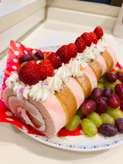 即席 ロールケーキでケーキ-レシピのメイン写真