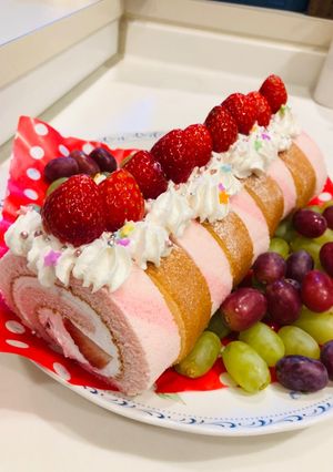 即席 ロールケーキでケーキ-レシピのメイン写真