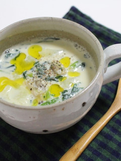 鉄分補給!あさりとほうれん草の豆乳スープ-レシピのメイン写真