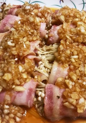 つまみ♡エノキのベーコン巻き新玉葱醤油-レシピのメイン写真