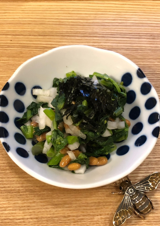 新玉ねぎとのらぼう菜の納豆和え-レシピのメイン写真