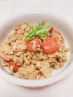 卵とトマトの味噌マヨ炒め-レシピのメイン写真