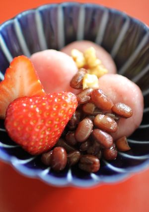 翌日も柔らか♪いちご白玉☆ぴんくのお団子-レシピのメイン写真