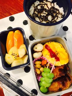 レンジオムレツ風簡単弁当-レシピのメイン写真