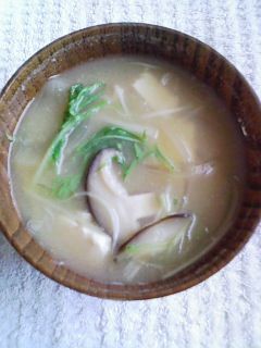 水菜と新玉ねぎのお味噌汁-レシピのメイン写真
