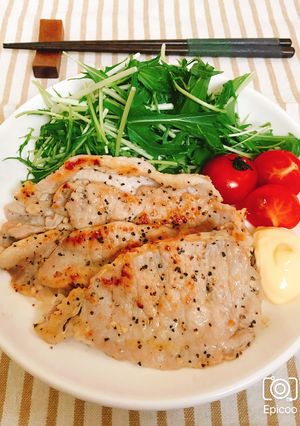 豚ロースの揉むだけ簡単塩ガーリック焼き-レシピのメイン写真
