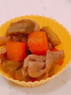 お弁当に、豚肉入りコロコロきんぴらごぼう-レシピのメイン写真