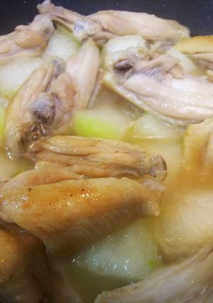 簡単中華・冬瓜と手羽中の炒め煮-レシピのメイン写真