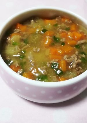【離乳食後期】カラフル肉味噌うどん-レシピのメイン写真