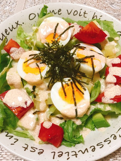 明太マヨソースがけ☆ゆで卵の具沢山サラダ-レシピのメイン写真